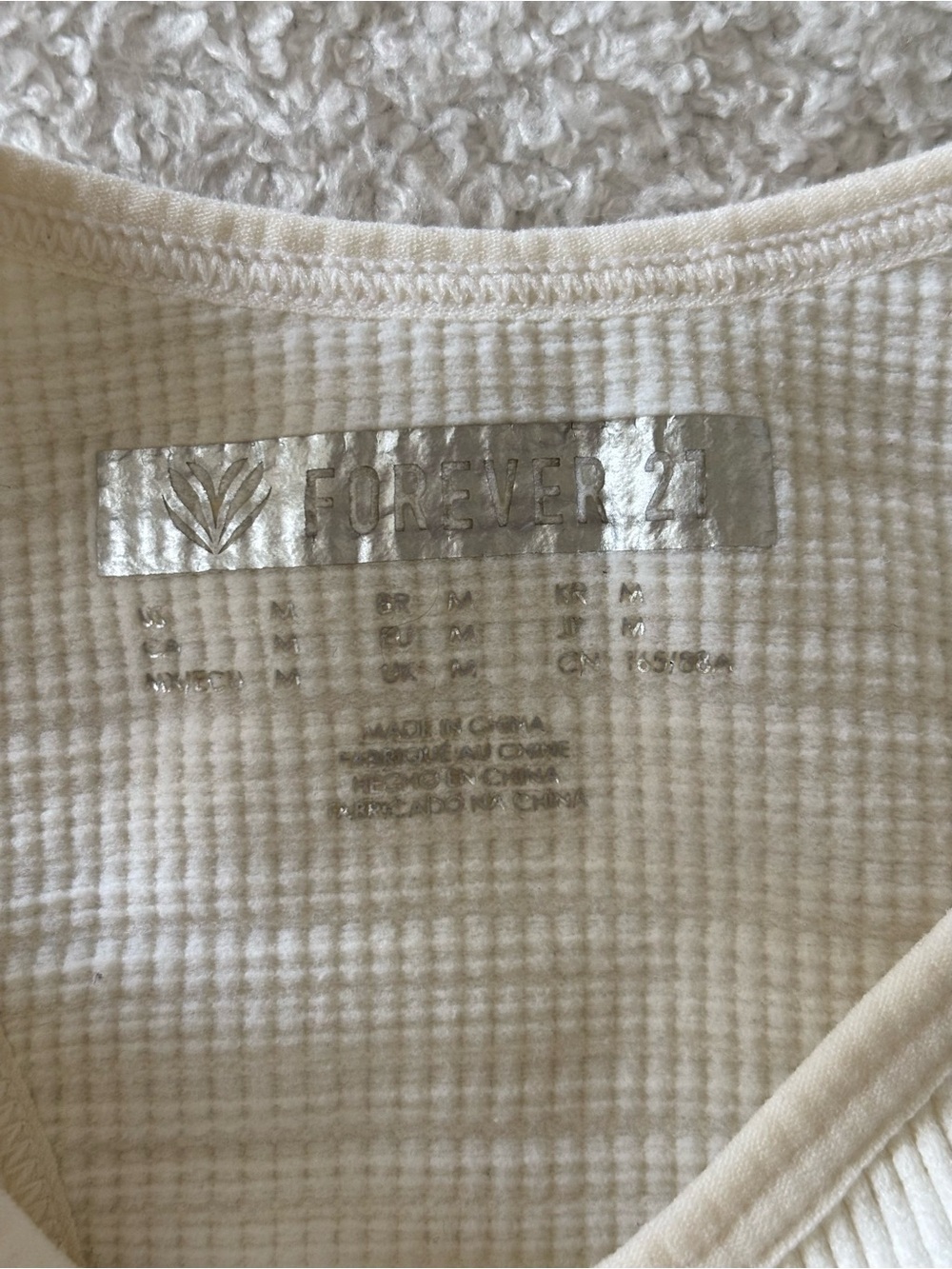 Forever 21 Cream Ribbed  Racerback Crop Tank Top - Picture 8 of 10